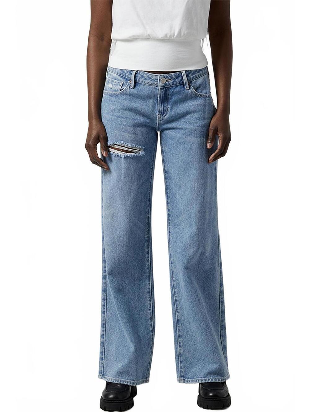 Pacsun Zoe Low Rise Girlfriend Jeans Ripped Medium Indigo NWT Eugenie Size 30